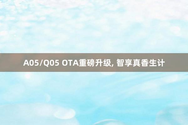 A05/Q05 OTA重磅升级, 智享真香生计