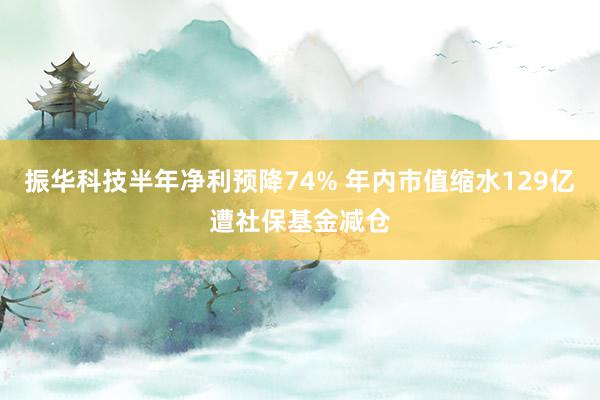 振华科技半年净利预降74% 年内市值缩水129亿遭社保基金减仓