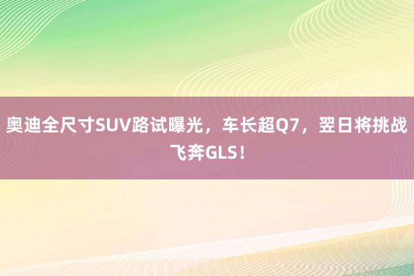 奥迪全尺寸SUV路试曝光，车长超Q7，翌日将挑战飞奔GLS！